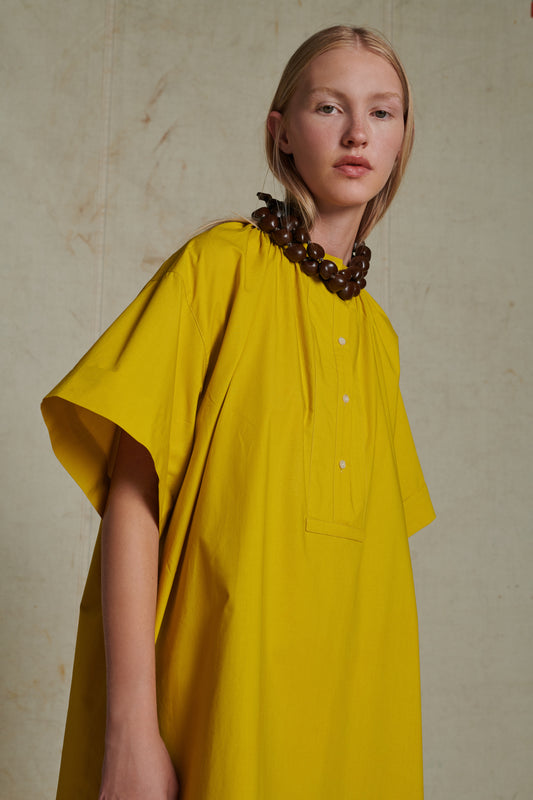 Robe Athena - Jaune Doré - Coton - Femme
