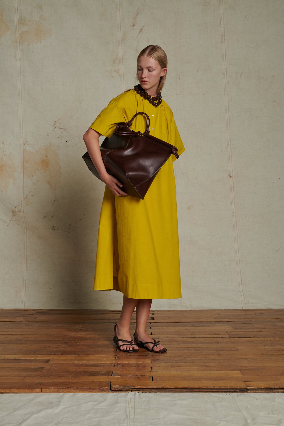 Robe Athena - Jaune Doré - Coton - Femme vue 5