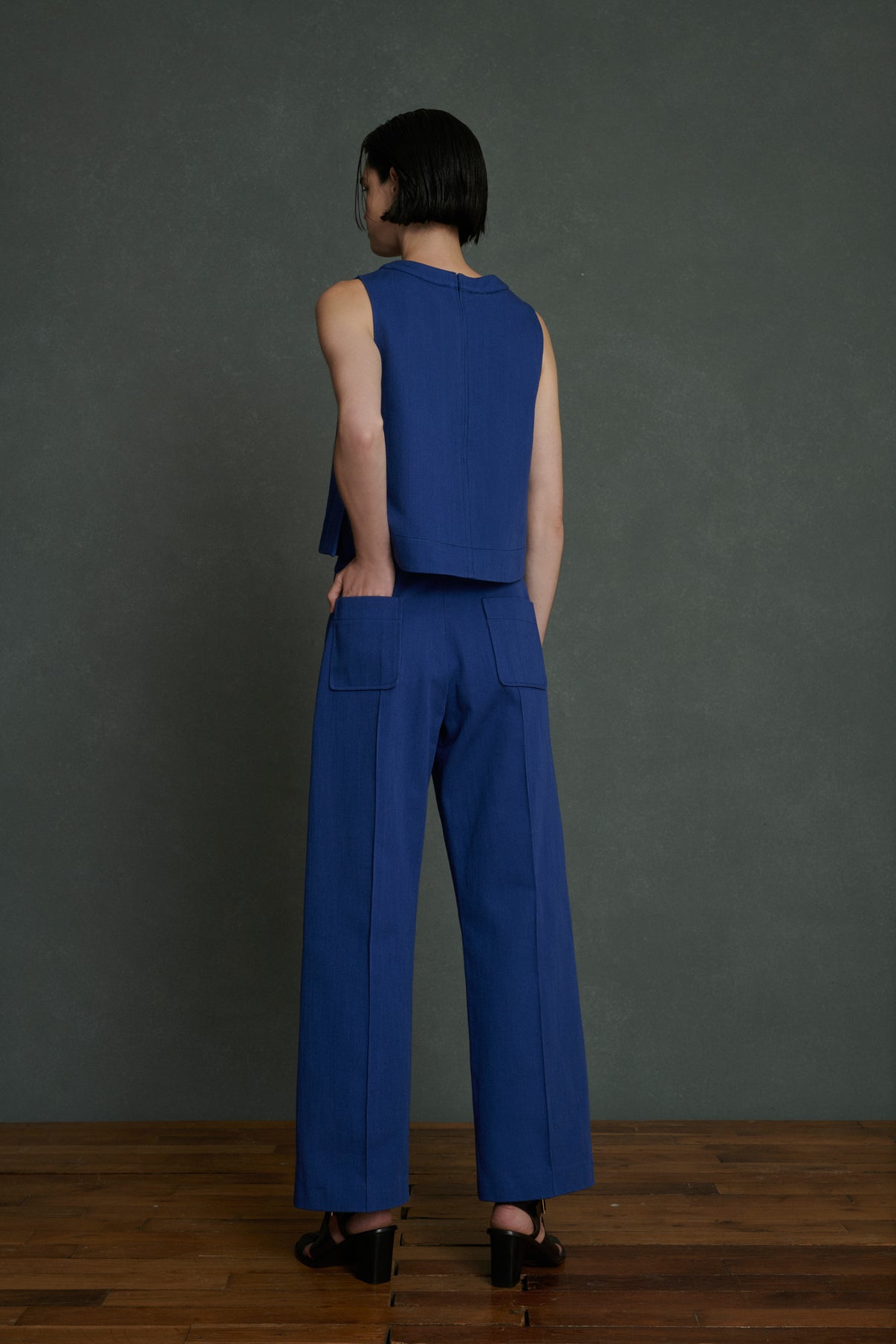 Pantalon Harry - Bleu Cyclade - Coton - Femme vue 2